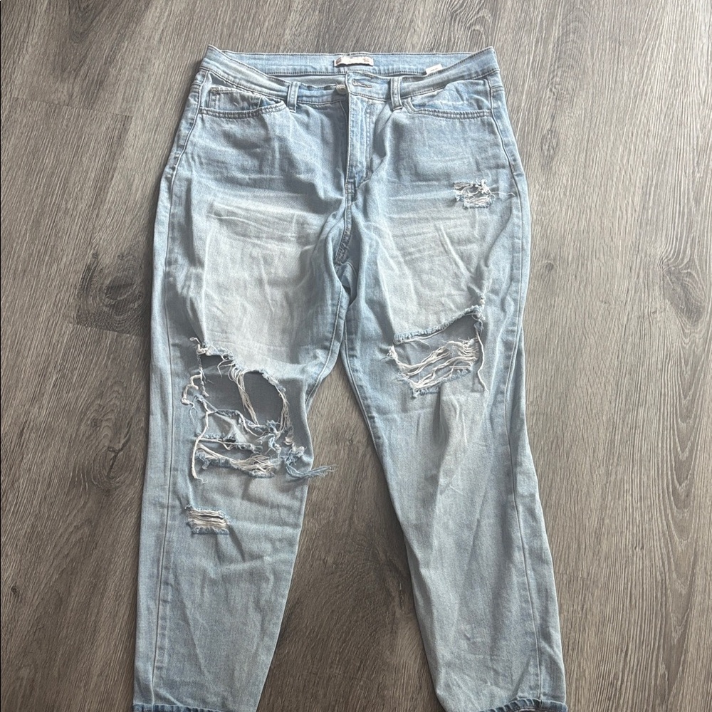 SO Light Blue Ripped Boyfriend Jeans